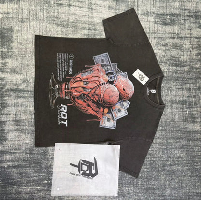RichOffTranzas “Frozen Assets” Oversized Tee – Vintage Black