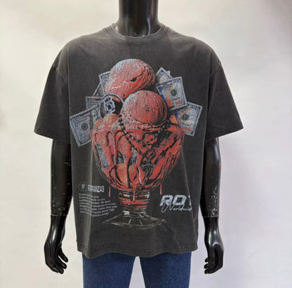 RichOffTranzas “Frozen Assets” Oversized Tee – Vintage Black