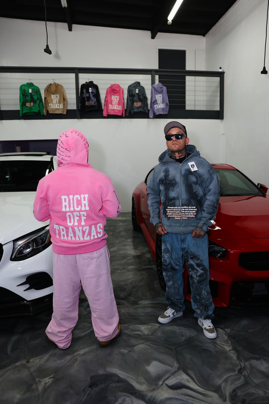 PINK R.O.T ZIP UP HOODIE