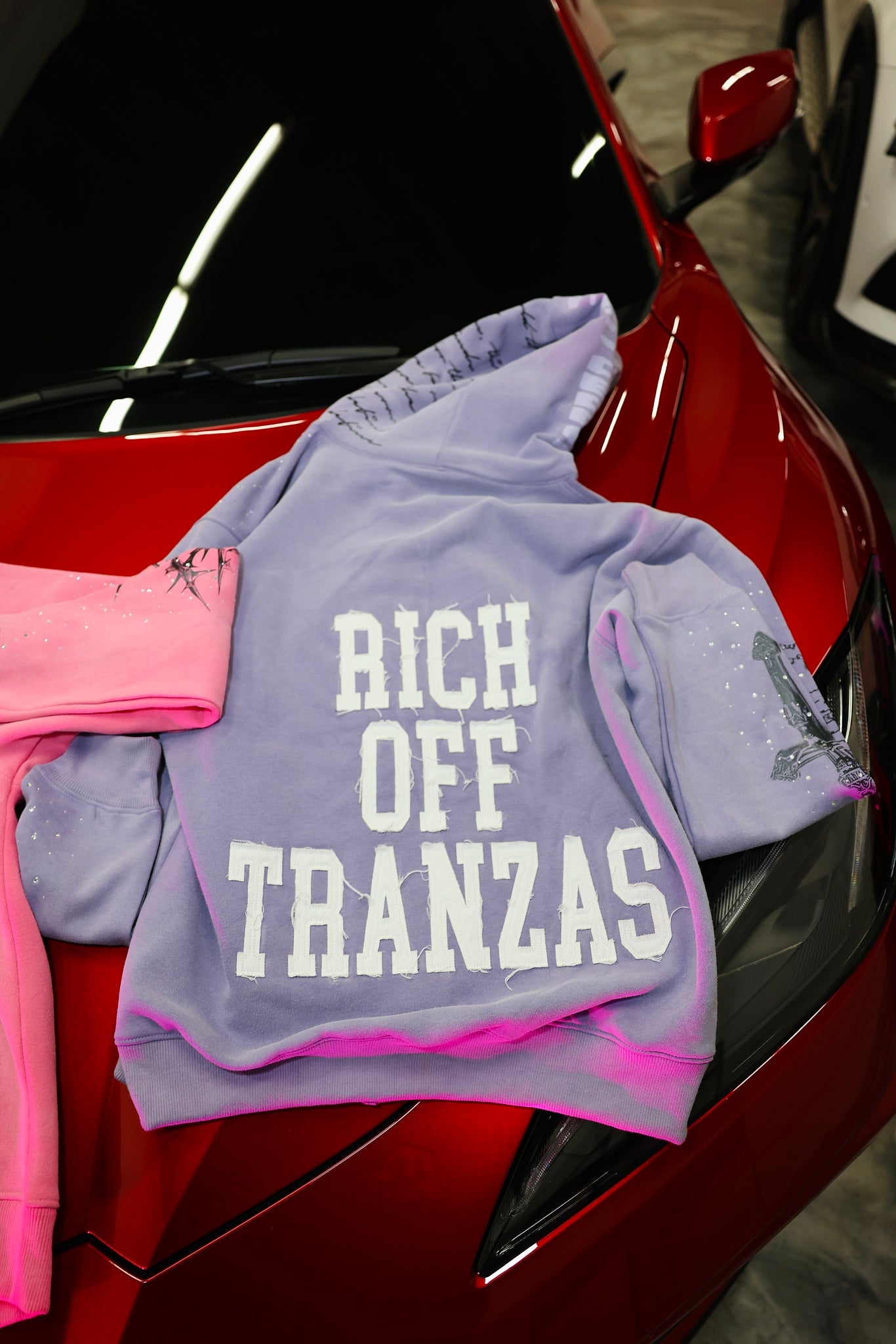 PURPLE R.O.T ZIP UP HOODIE